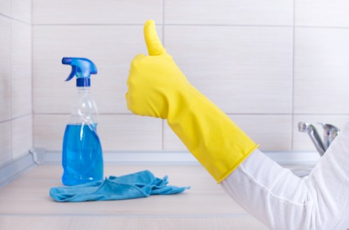 Carpet cleaner explaining a service concern process
